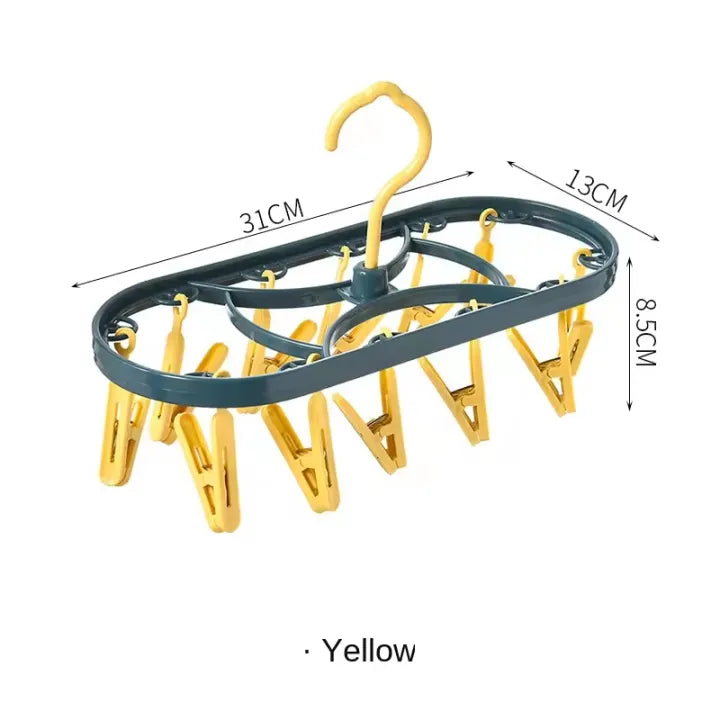 12-Clip Windproof Multifunctional Drying Rack – The Compact Laundry Essential