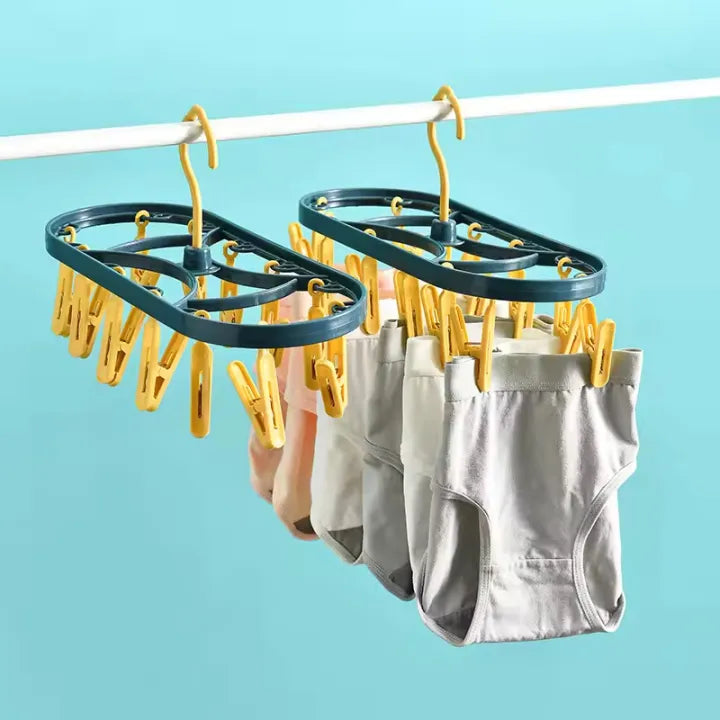 12-Clip Windproof Multifunctional Drying Rack – The Compact Laundry Essential