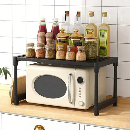 Single Tier Microwave Rack – Kitchen Counter Storage Shelf