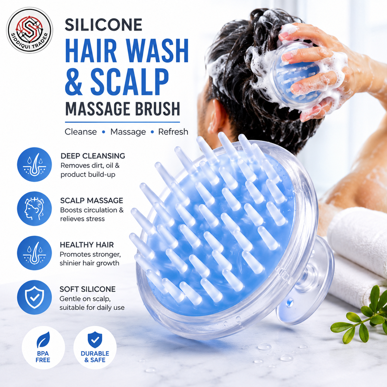 Silicone Hair Wash & Scalp Massage Brush