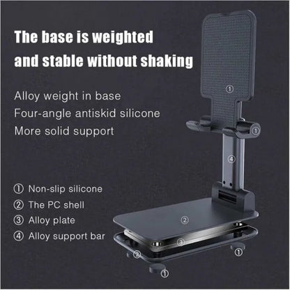 Portable Adjustable Mobile & Tablet Stand – Compact Foldable Phone Holder for Desk, Study, Office & Online Meetings