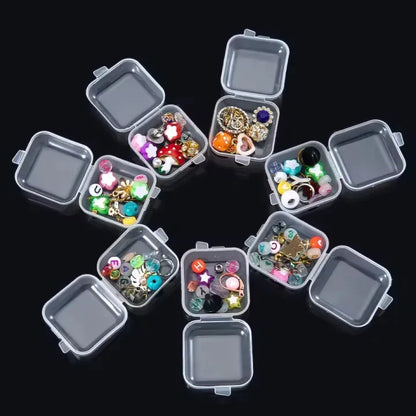 10PCS Mini Clear Jewelry Boxes – Transparent Storage Case
