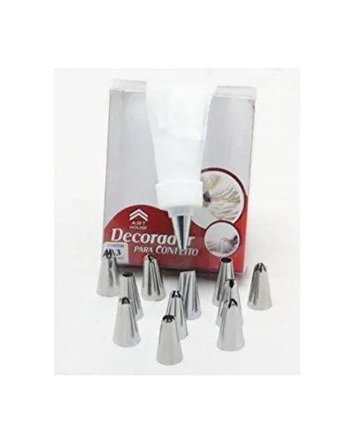 Cakeware 15 Piece Cake Decorating Set Frosting Icing Piping Bag Tips With Steel Nozzles