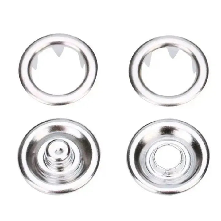 50Pcs 9.5mm Metal Snap Buttons – DIY Sewing Fasteners for Clothes, Jackets & Craft Projects