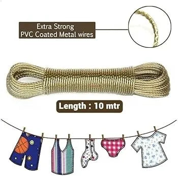 20-Meter Heavy-Duty Coated Metal Clothesline – The Unbreakable Laundry