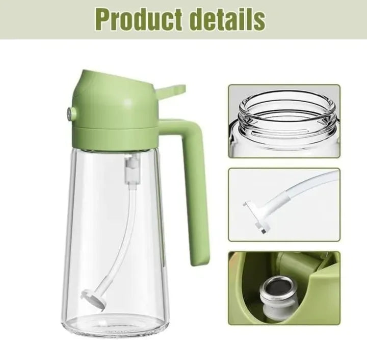 Large 600ml 2-in-1 Oil Spray Bottle & Dispenser