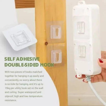 4 Pair Sticky Hooks – Waterproof Wall & Ceiling Hook Set