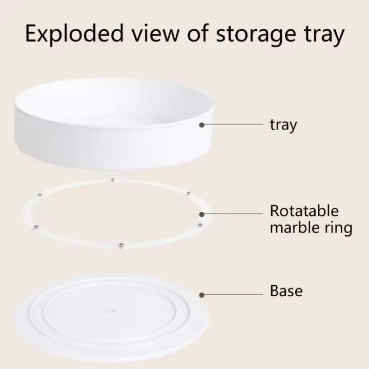 Rotating Storage Tray – 360° Non‑Slip Kitchen Organizer