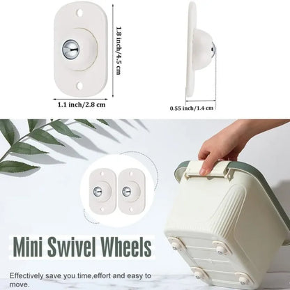Mini 360° Swivel Caster Wheels – Adhesive Furniture Rollers (4PCS)