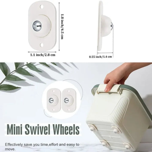 Mini 360° Swivel Caster Wheels – Adhesive Furniture Rollers (4PCS)