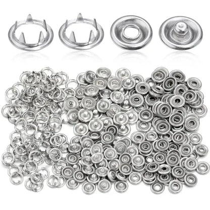 50Pcs 9.5mm Metal Snap Buttons – DIY Sewing Fasteners for Clothes, Jackets & Craft Projects