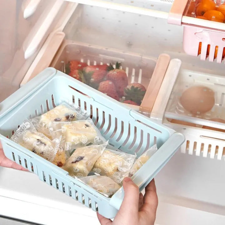 3PCS Fridge Storage Rack – Expandable Food Organizer Tray