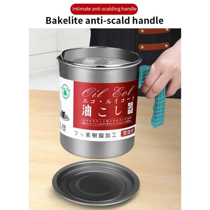 Stainless Steel Oil Filter Pot – Professional Grease Strainer & Storage