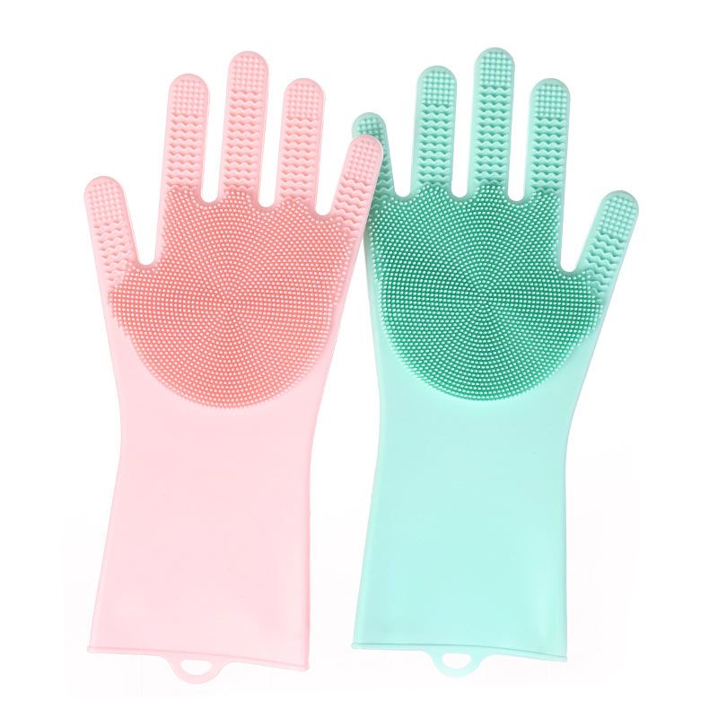 Silicone Dishwashing Cleaning Gloves – Reusable Magic Scrubber Gloves