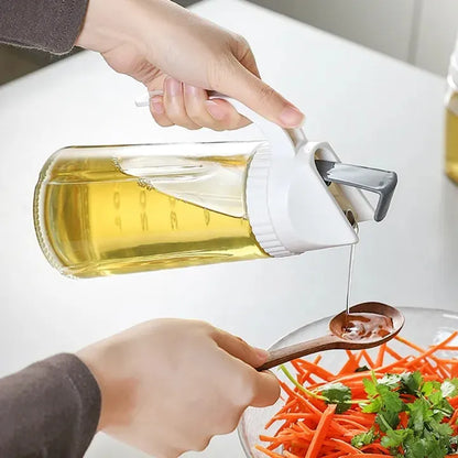 600ml Leakproof Glass Oil Dispenser – Gravity Lid