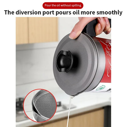 Stainless Steel Oil Filter Pot – Professional Grease Strainer & Storage