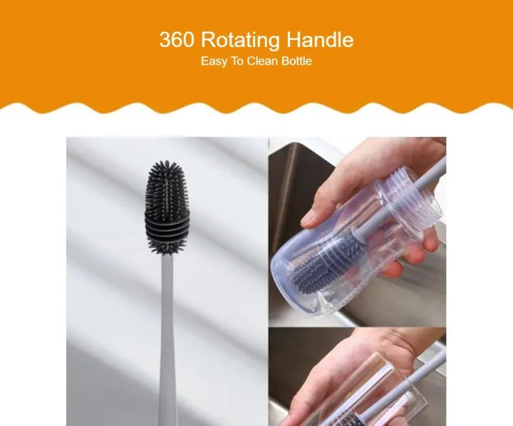 Long Handle Silicone Bottle Brush – Baby Bottle Cleaning Tool
