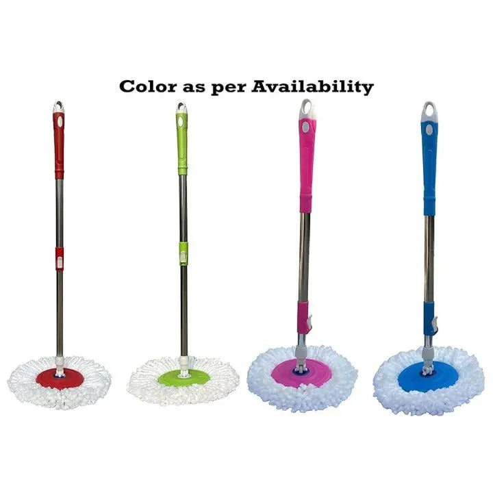 Universal 360° Stainless Steel Spin Mop Stick – Rod with Microfiber Head