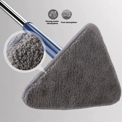 Triangular Twister Mop – 360° Rotating Hands-Free Corner Cleaner