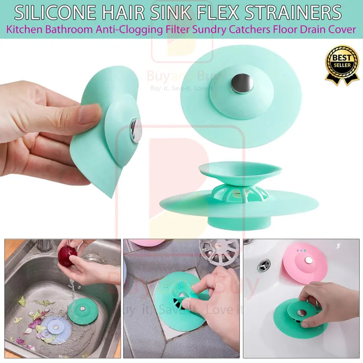 Silicone Hair Sink Strainer Drain Cover – Anti-Clogging Kitchen