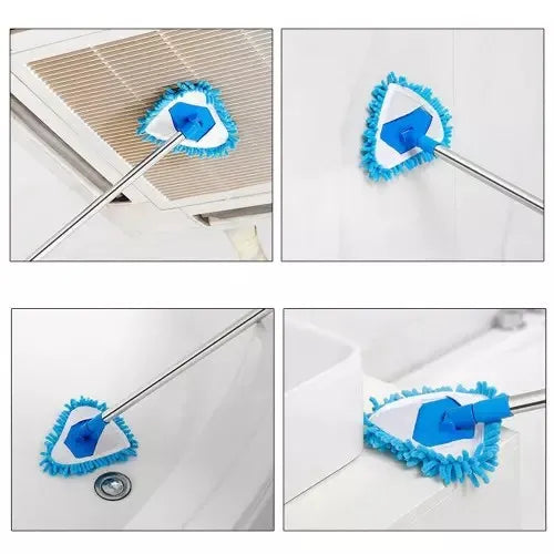 180° Rotating Triangular Microfiber Mop – Precision Corner & High-Reach Cleaning