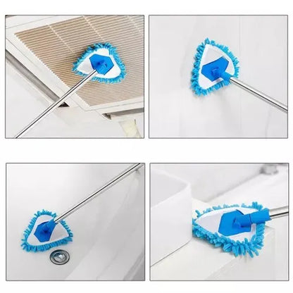 180° Rotating Triangular Microfiber Mop – Precision Corner & High-Reach Cleaning