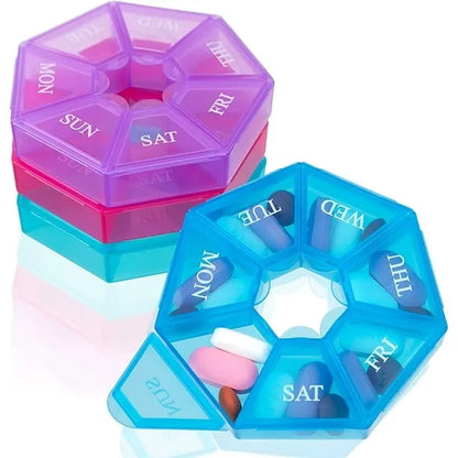 7-Day Weekly Pill Organizer Box | Portable Medicine Storage Case