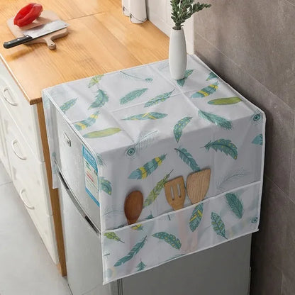 Fridge Top Cover – Dustproof Organizer with Side Pockets