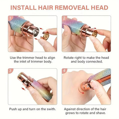2-in-1 Rechargeable Eyebrow & Facial Hair Trimmer – Painless Precision Hair Remover