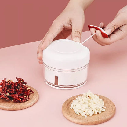 Manual Mini Food Chopper – Hand Pull Vegetable Cutter Tool