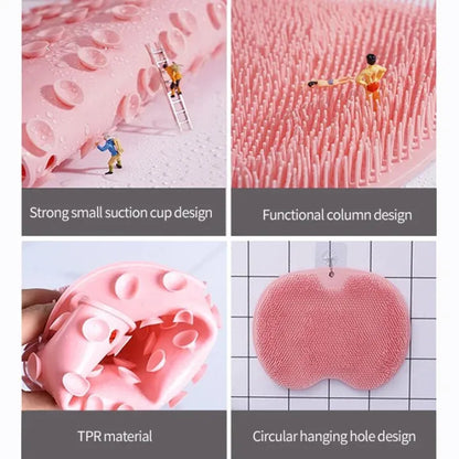 Silicone Body Scrubber Bath Brush – Back Massage & Exfoliating Shower Brush