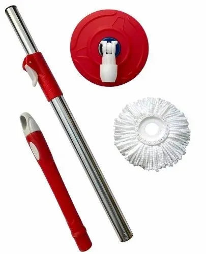 Universal 360° Stainless Steel Spin Mop Stick – Rod with Microfiber Head