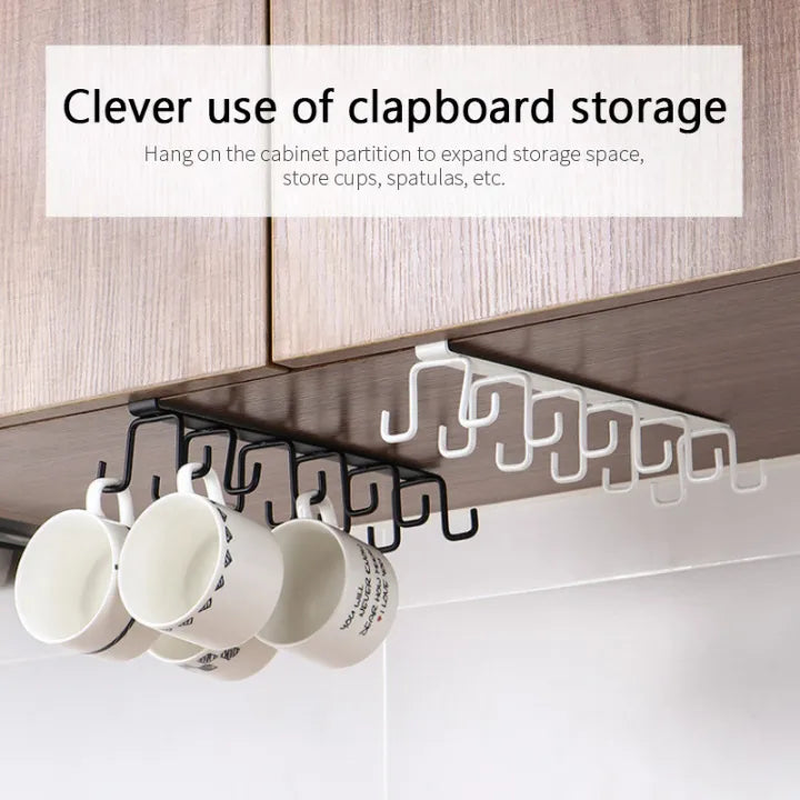 Kitchen Hook Rack – 10 Hooks Cup & Utensil Holder