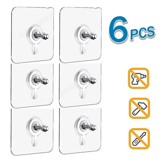 5PCS Wall Adhesive Hooks – Screw Free Hanging Hook Set
