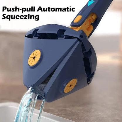 Triangular Twister Mop – 360° Rotating Hands-Free Corner Cleaner