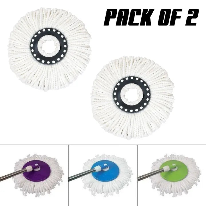 2-Piece Microfiber Mop Refill Set – High-Absorbency Spin Mop