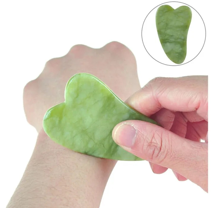 Heart Shape Jade Gua Sha – Facial Massage & Skin Tightening Tool