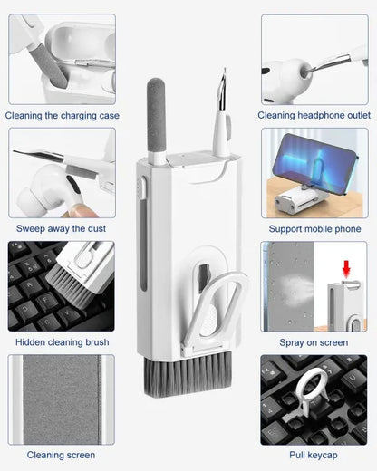 Premium 7‑in‑1 Keyboard Cleaning Tool Kit – Laptop, PC & Earbuds Cleaning Brush Set
