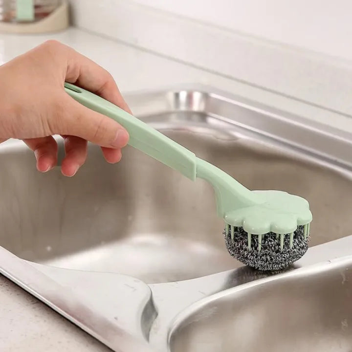Stainless Steel Scrub Brush – Kitchen Pan Cleaning Tool