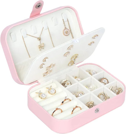 Double Layer Travel Jewelry Organizer Box – Portable Mini Jewelry Storage