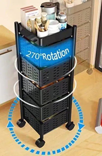 4/5 Tier Kitchen Organizer – Rolling Storage Rack with Wheels
