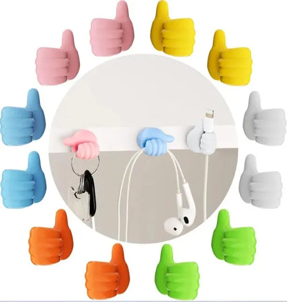 Thumb Wall Hooks – Silicone Cable Organizer & Key Holder