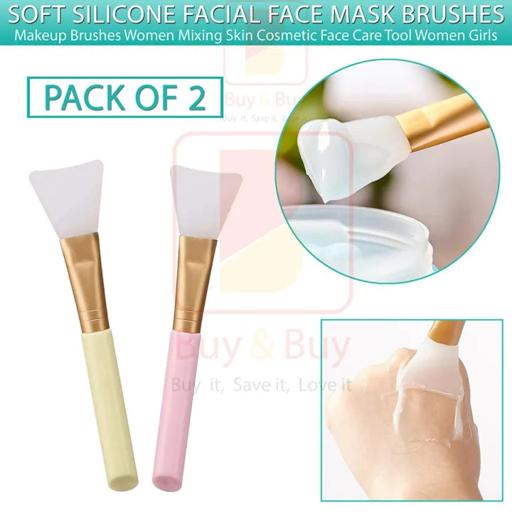 Silicone Face Mask Brush Set (2PCS) – Soft Facial Applicator