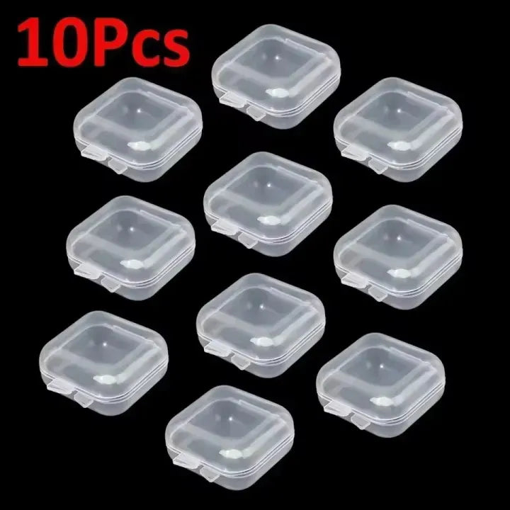 10PCS Mini Clear Jewelry Boxes – Transparent Storage Case