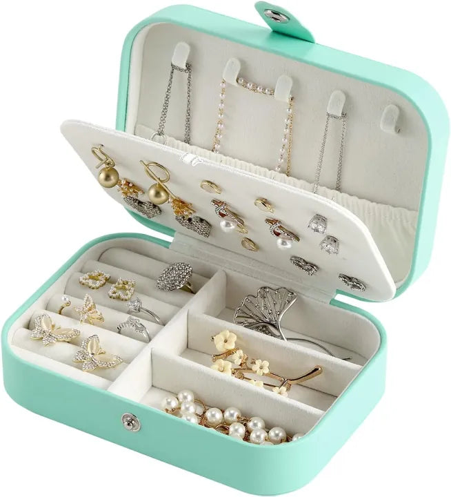 Double Layer Travel Jewelry Organizer Box – Portable Mini Jewelry Storage