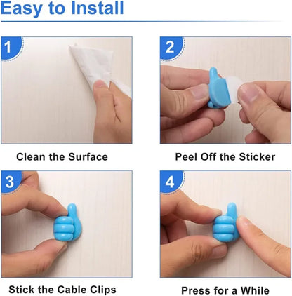 Thumb Wall Hooks – Silicone Cable Organizer & Key Holder