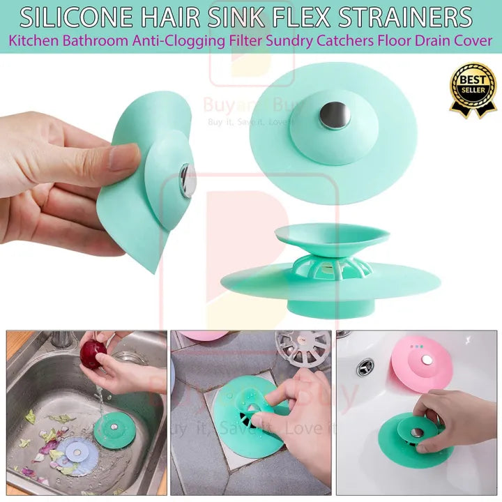 Silicone Hair Sink Strainer Drain Cover – Anti-Clogging Kitchen