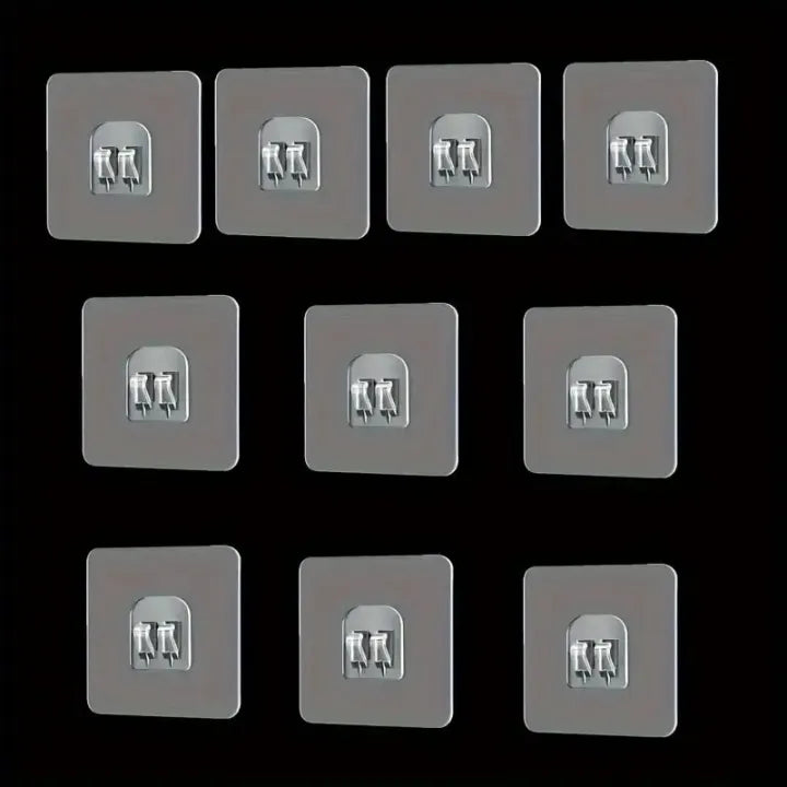 Clear Wall Hooks – Self‑Adhesive Shelf Fixing Clips