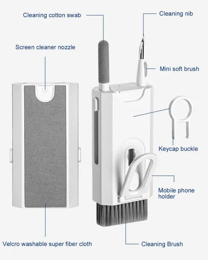 Premium 7‑in‑1 Keyboard Cleaning Tool Kit – Laptop, PC & Earbuds Cleaning Brush Set