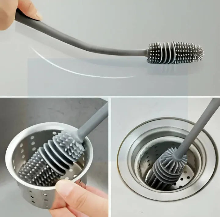 Long Handle Silicone Bottle Brush – Baby Bottle Cleaning Tool